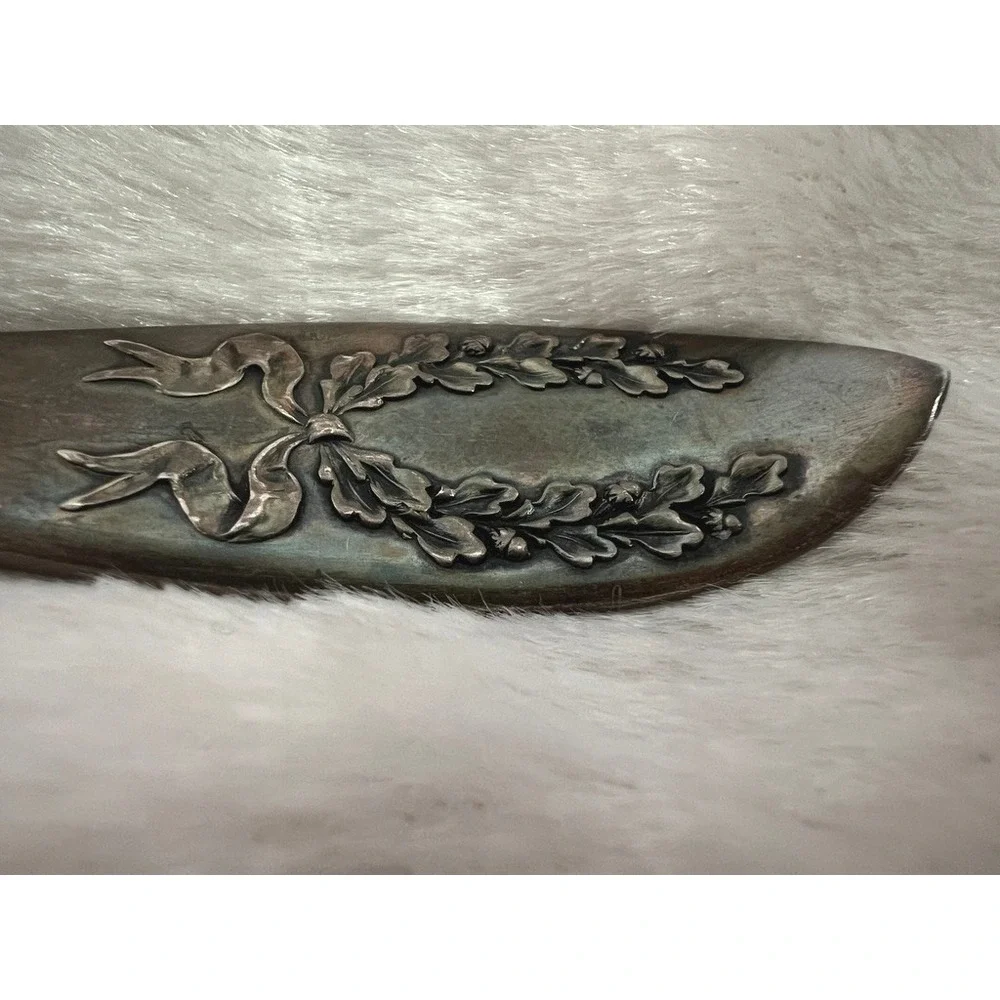 Rockford Silver Plate Cold Meat‎ Fork Laurel Wreath Ribbon Victorian Edwardian